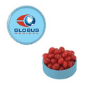 Small Light Blue Snap-Top Mint Tin Filled w/ Cinnamon Red Hots